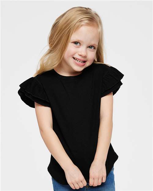 Rabbit Skins Toddler Flutter Sleeve Tee 3339