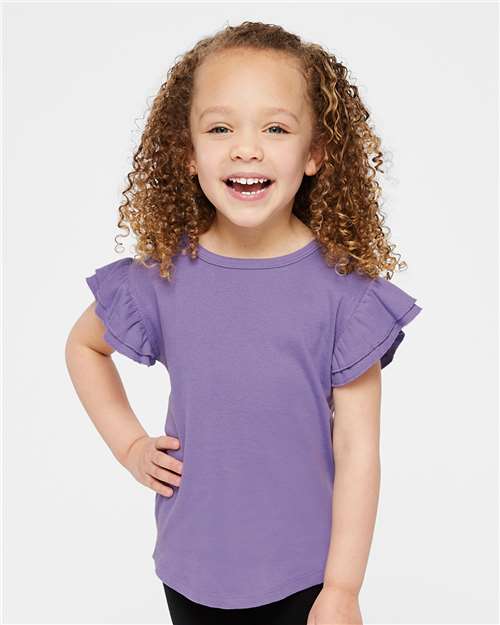 Rabbit Skins Toddler Flutter Sleeve Tee 3339