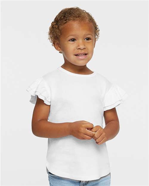 Rabbit Skins Toddler Flutter Sleeve Tee 3339