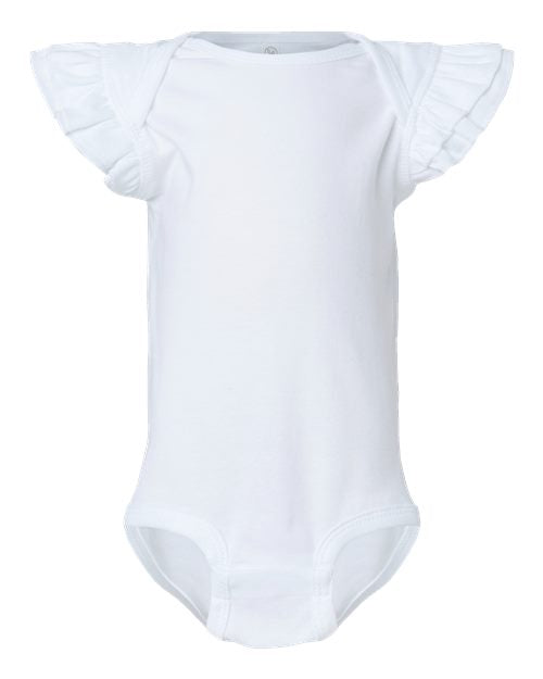 Rabbit Skins Infant Flutter Sleeve Baby Rib Bodysuit 4439