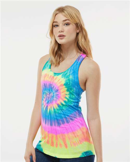 Colortone Women's Tie-Dyed Racerback Tank Top 3400