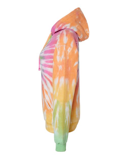 Colortone Unisex Tie-Dyed Cloud Inside-Out Fleece Hooded Sweatshirt 8600