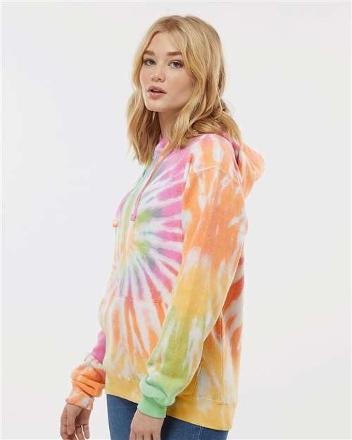 Colortone Unisex Tie-Dyed Cloud Inside-Out Fleece Hooded Sweatshirt 8600