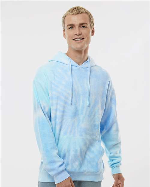 Colortone Unisex Tie-Dyed Cloud Inside-Out Fleece Hooded Sweatshirt 8600