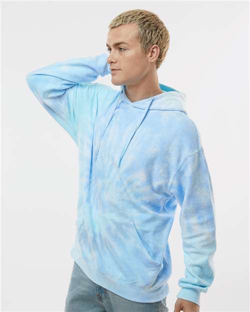 Colortone Unisex Tie-Dyed Cloud Inside-Out Fleece Hooded Sweatshirt 8600