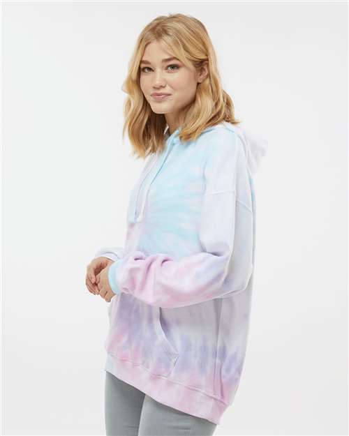 Colortone Unisex Tie-Dyed Cloud Inside-Out Fleece Hooded Sweatshirt 8600
