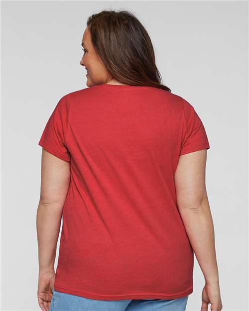 LAT Women's Curvy Collection Fine Jersey Tee 3816