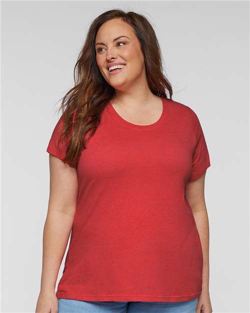 LAT Women's Curvy Collection Fine Jersey Tee 3816