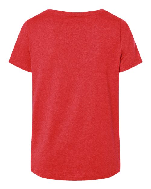 LAT Women's Curvy Collection Fine Jersey V-Neck Tee 3817