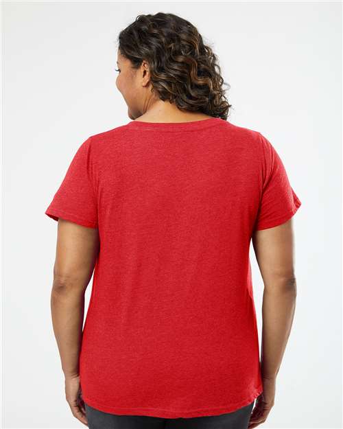 LAT Women's Curvy Collection Fine Jersey V-Neck Tee 3817