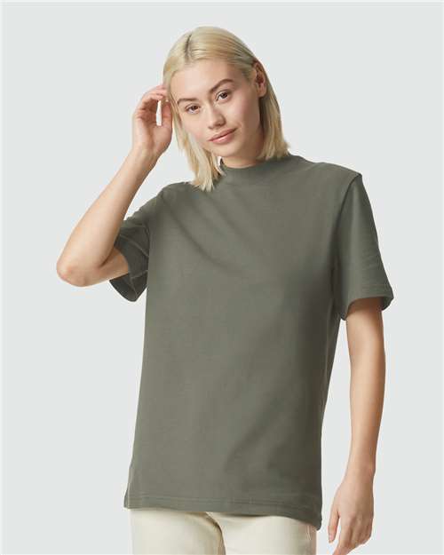American Apparel Unisex Pique Mock Neck Tee 1PQ