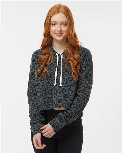 J. America Women's Crop Hooded Sweatshirt 8853