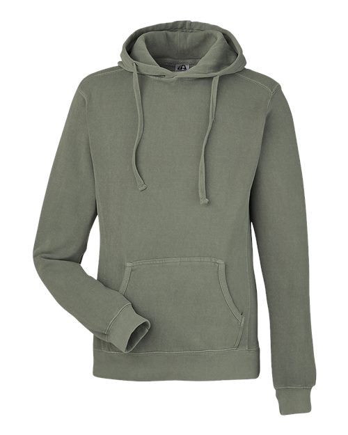 J. America Unisex Pigment-Dyed Fleece Hooded Sweatshirt 8730