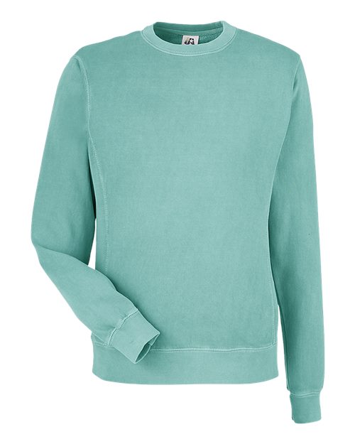 J. America Unisex Pigment-Dyed Fleece Crewneck Sweatshirt 8731