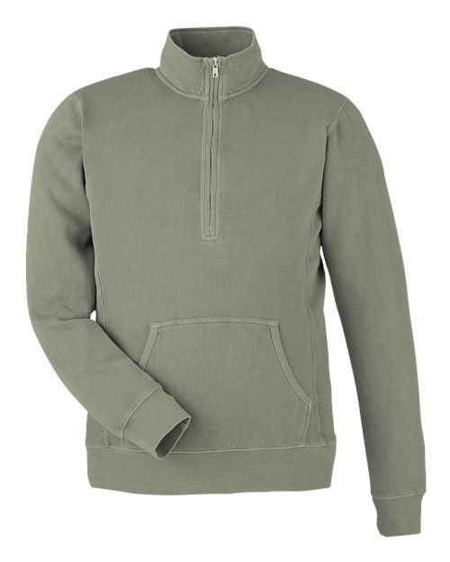 J. America Unisex Pigment-Dyed Fleece Quarter-Zip Pullover 8732