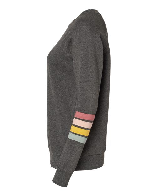 MV Sport Women's Striped Sleeves Crewneck Sweatshirt W23152