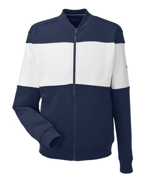 Nautica Unisex Anchor Fleece Colorblocked Bomber Jacket N17928