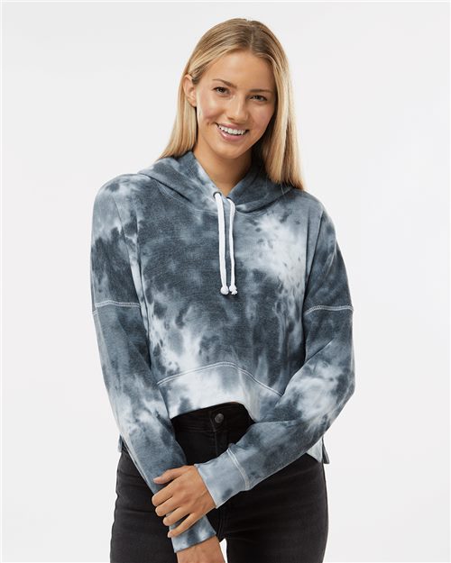 J. America Women's Crop Hooded Sweatshirt 8853
