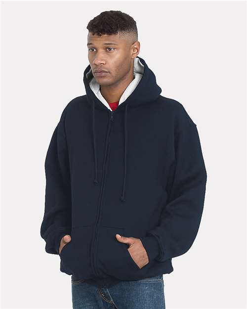 Bayside Unisex USA-Made Super Heavy Thermal Lined Full-Zip Hooded Sweatshirt 940