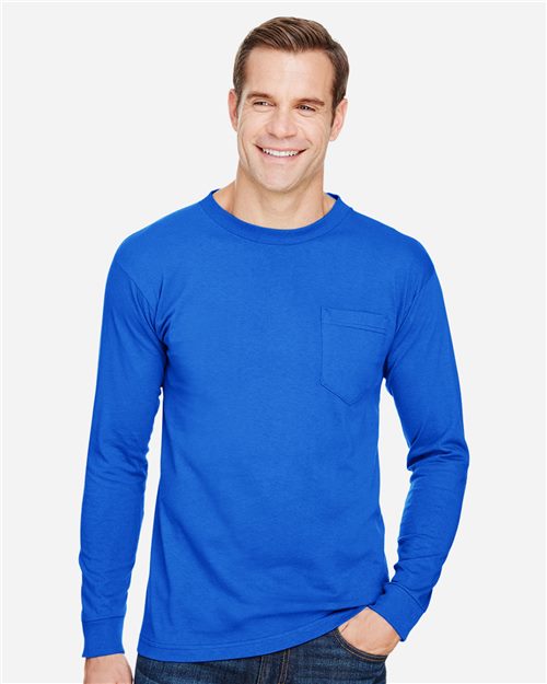 Bayside Unisex Union-Made Long Sleeve Pocket T-Shirt 3055