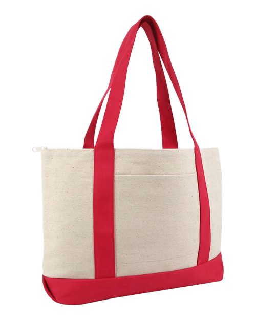 Liberty Bags Large Zippered Cotton Canvas Tote 8862