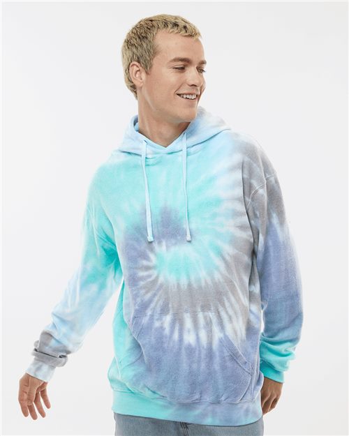 Colortone Unisex Tie-Dyed Cloud Inside-Out Fleece Hooded Sweatshirt 8600