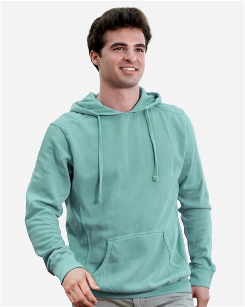 J. America Unisex Pigment-Dyed Fleece Hooded Sweatshirt 8730