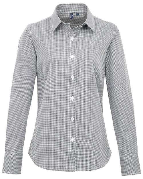 Artisan Collection by Reprime Women's Microcheck Gingham Cotton Shirt RP320