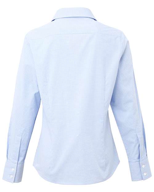 Artisan Collection by Reprime Women's Microcheck Gingham Cotton Shirt RP320