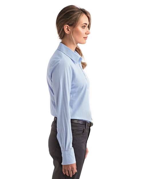Artisan Collection by Reprime Women's Microcheck Gingham Cotton Shirt RP320