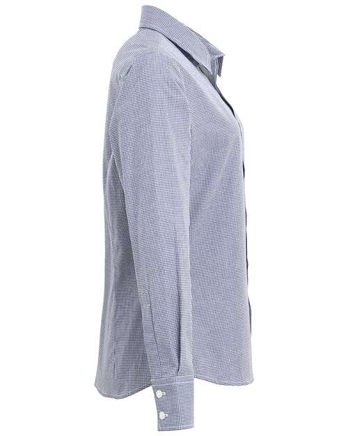 Artisan Collection by Reprime Women's Microcheck Gingham Cotton Shirt RP320