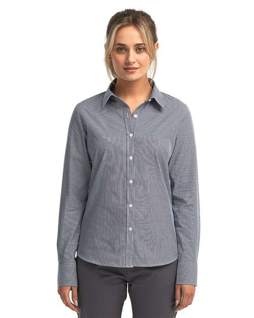 Artisan Collection by Reprime Women's Microcheck Gingham Cotton Shirt RP320