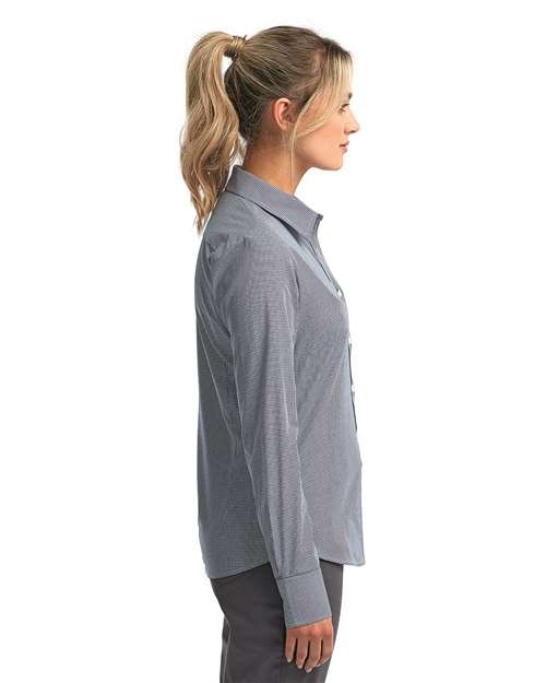 Artisan Collection by Reprime Women's Microcheck Gingham Cotton Shirt RP320