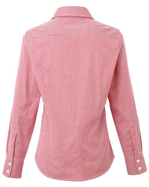 Artisan Collection by Reprime Women's Microcheck Gingham Cotton Shirt RP320