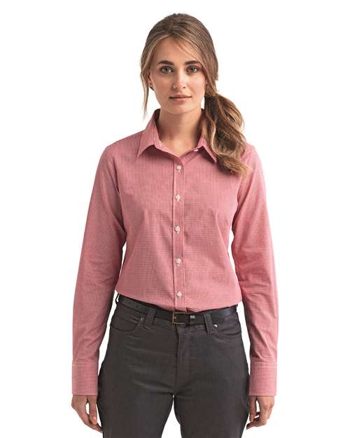 Artisan Collection by Reprime Women's Microcheck Gingham Cotton Shirt RP320