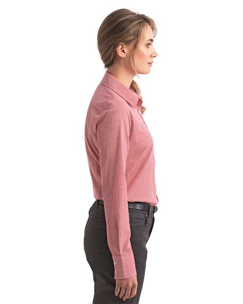Artisan Collection by Reprime Women's Microcheck Gingham Cotton Shirt RP320