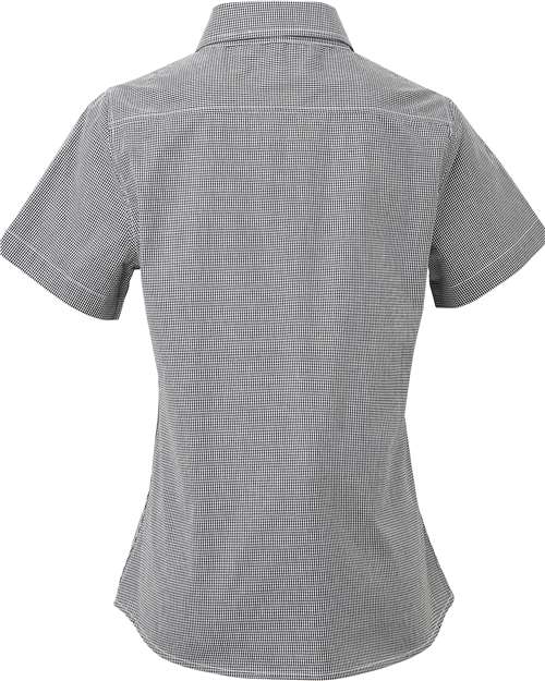 Artisan Collection by Reprime Women's Microcheck Gingham Short Sleeve Cotton Dress Shirt RP321
