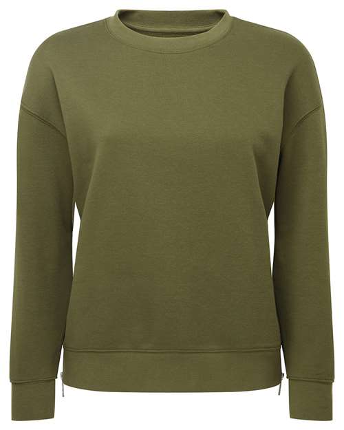 TriDri Women's Billie Side-Zip Crewneck Sweatshirt TD600