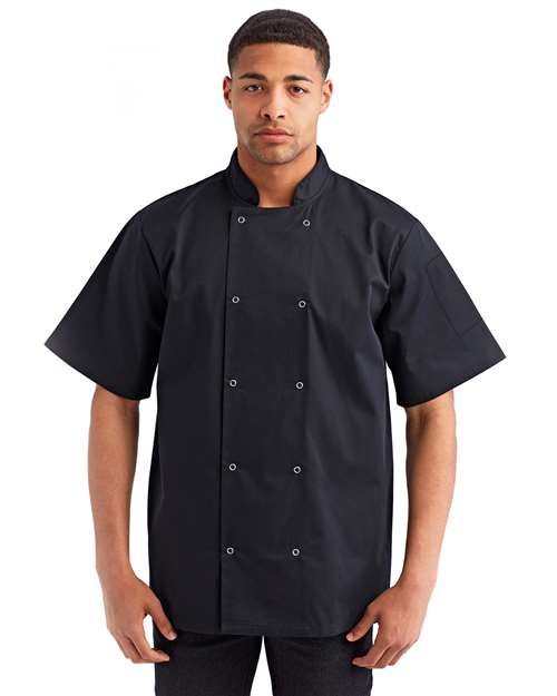 Artisan Collection by Reprime Unisex Ten Studded Front Short Sleeve Chef Coat RP664