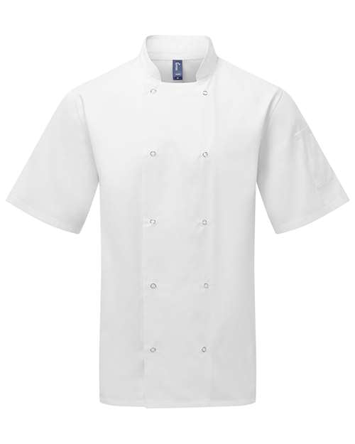 Artisan Collection by Reprime Unisex Ten Studded Front Short Sleeve Chef Coat RP664