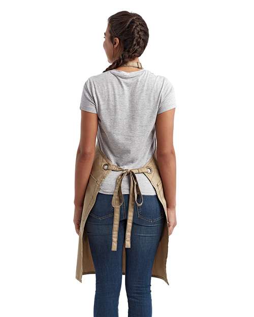 Artisan Collection by Reprime Barley Contrast Stitch Recycled Bib Apron RP121