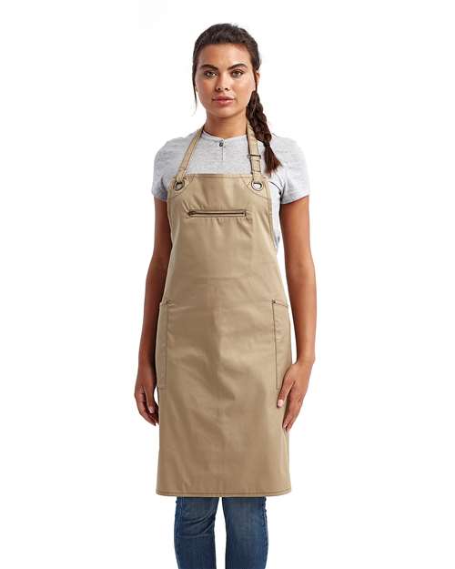 Artisan Collection by Reprime Barley Contrast Stitch Recycled Bib Apron RP121