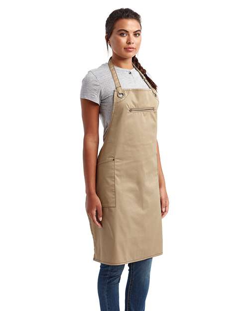 Artisan Collection by Reprime Barley Contrast Stitch Recycled Bib Apron RP121