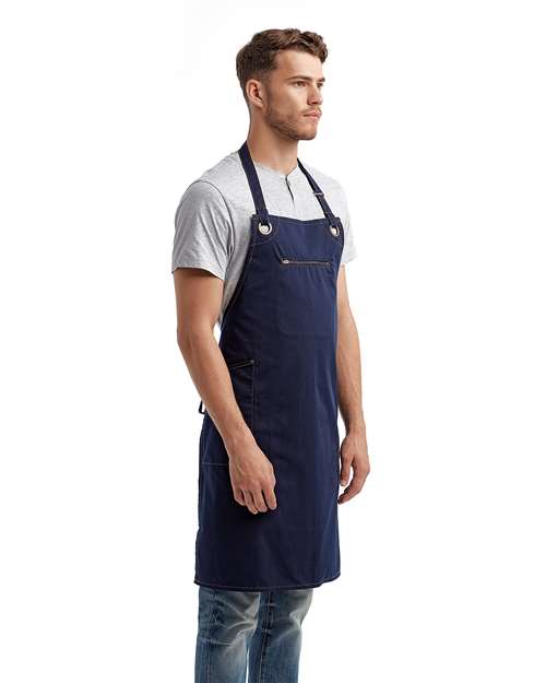 Artisan Collection by Reprime Barley Contrast Stitch Recycled Bib Apron RP121