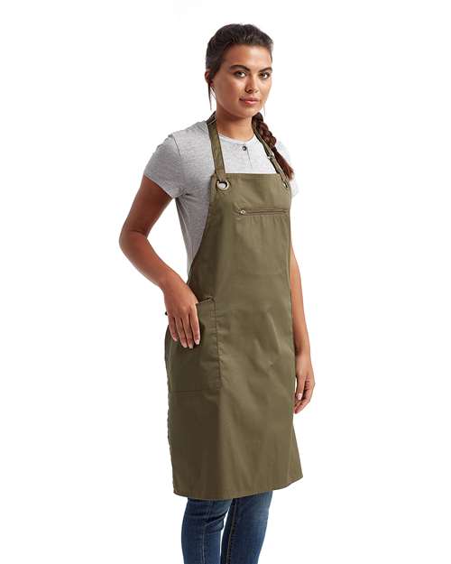 Artisan Collection by Reprime Barley Contrast Stitch Recycled Bib Apron RP121