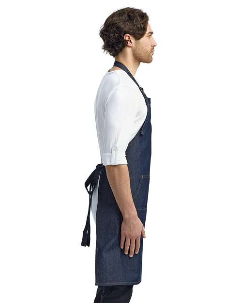 Artisan Collection by Reprime Jeans Stitch Denim Bib Apron RP126