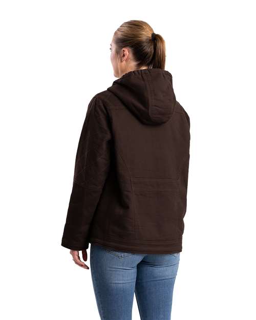 Berne Apparel Women's Sherpa-Lined Twill Hooded Jacket WHJ48