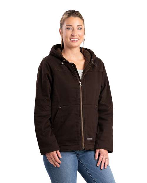 Berne Apparel Women's Sherpa-Lined Twill Hooded Jacket WHJ48