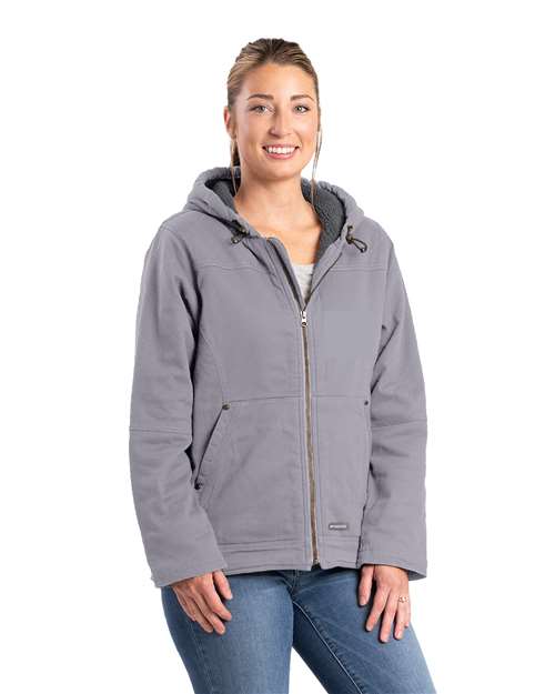 Berne Apparel Women's Sherpa-Lined Twill Hooded Jacket WHJ48