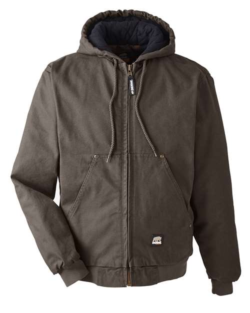 Berne Apparel Men's Heartland Washed Cotton Duck Hooded Jacket HJ375